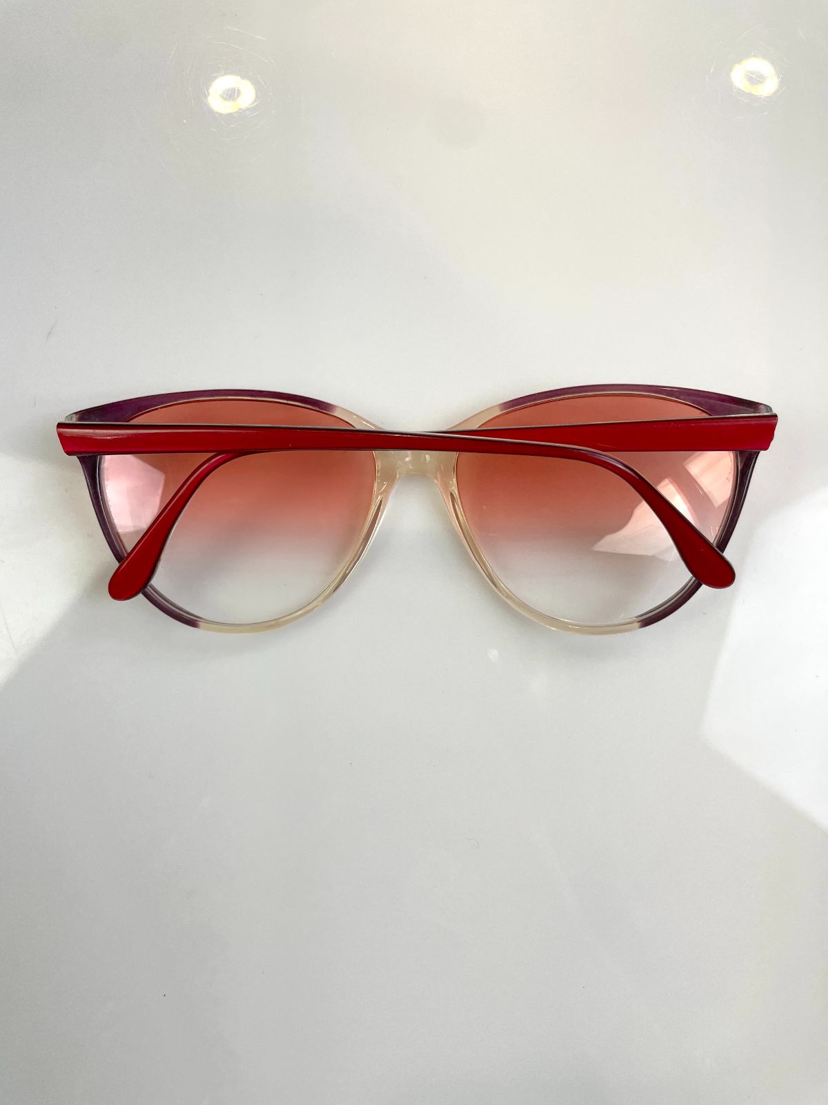 BALLANTYNE 1980S COLORBLOCK SUNGLASSES CUSTOM GRADIENT TINTED LENSES in PINK
