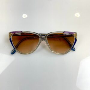 GUCCI 1980S GUCCI SUNGLASSES CUSTOM TINTED LENSES, GEOMETRIC DESIGN - MADE IN ITALY in PURPLE