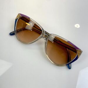 GUCCI 1980S GUCCI SUNGLASSES CUSTOM TINTED LENSES, GEOMETRIC DESIGN - MADE IN ITALY in PURPLE