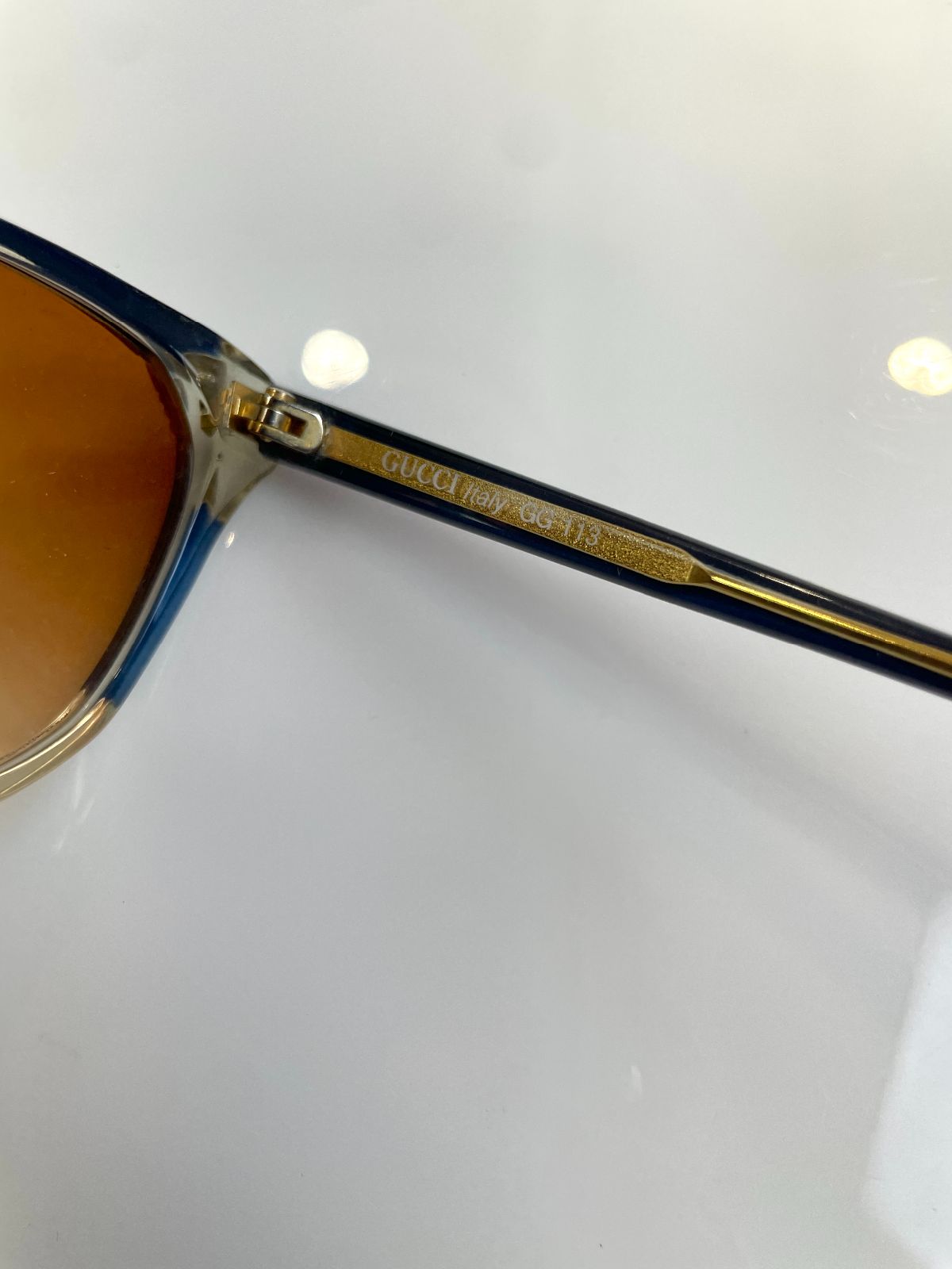 GUCCI 1980S GUCCI SUNGLASSES CUSTOM TINTED LENSES, GEOMETRIC DESIGN - MADE IN ITALY in PURPLE