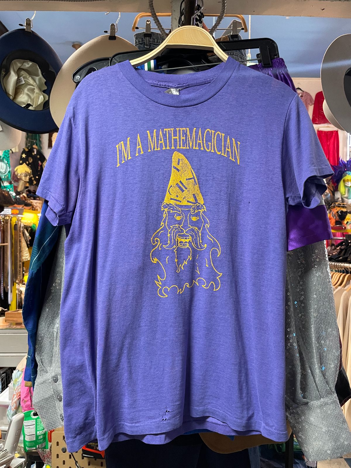 ONEITA I AM A MATHEMATICIAN WIZARD SINGLE STITCH T-SHIRT in PURPLE