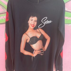 LONG SLEEVE SELENA GRAPHIC REBOOT T-SHIRT in BLACK