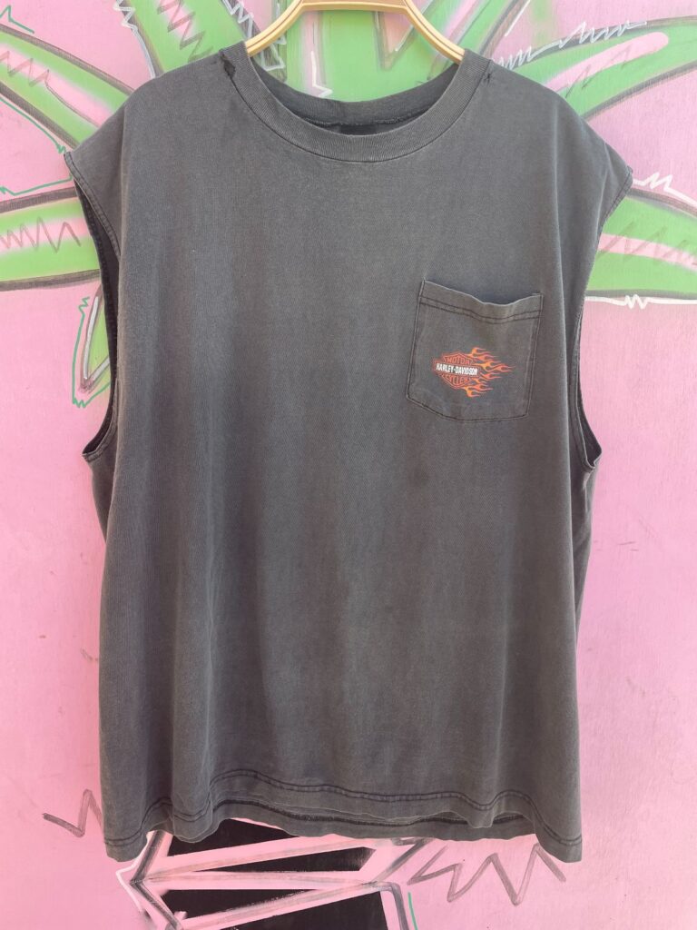 SUNFADED SLEEVELESS HARLEY DAVIDSON  POCKET T-SHIRT STATESVILLE NC