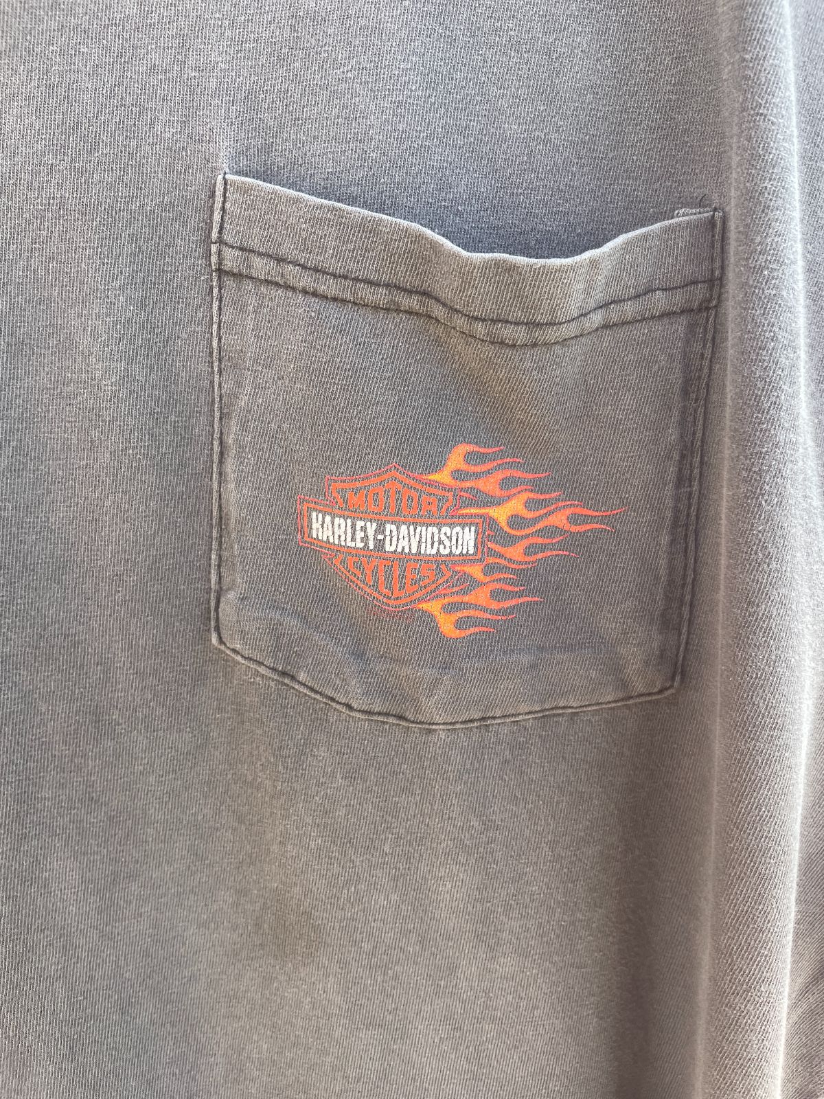 HARLEY DAVIDSON SUNFADED SLEEVELESS HARLEY DAVIDSON POCKET T-SHIRT STATESVILLE NC in BLACK