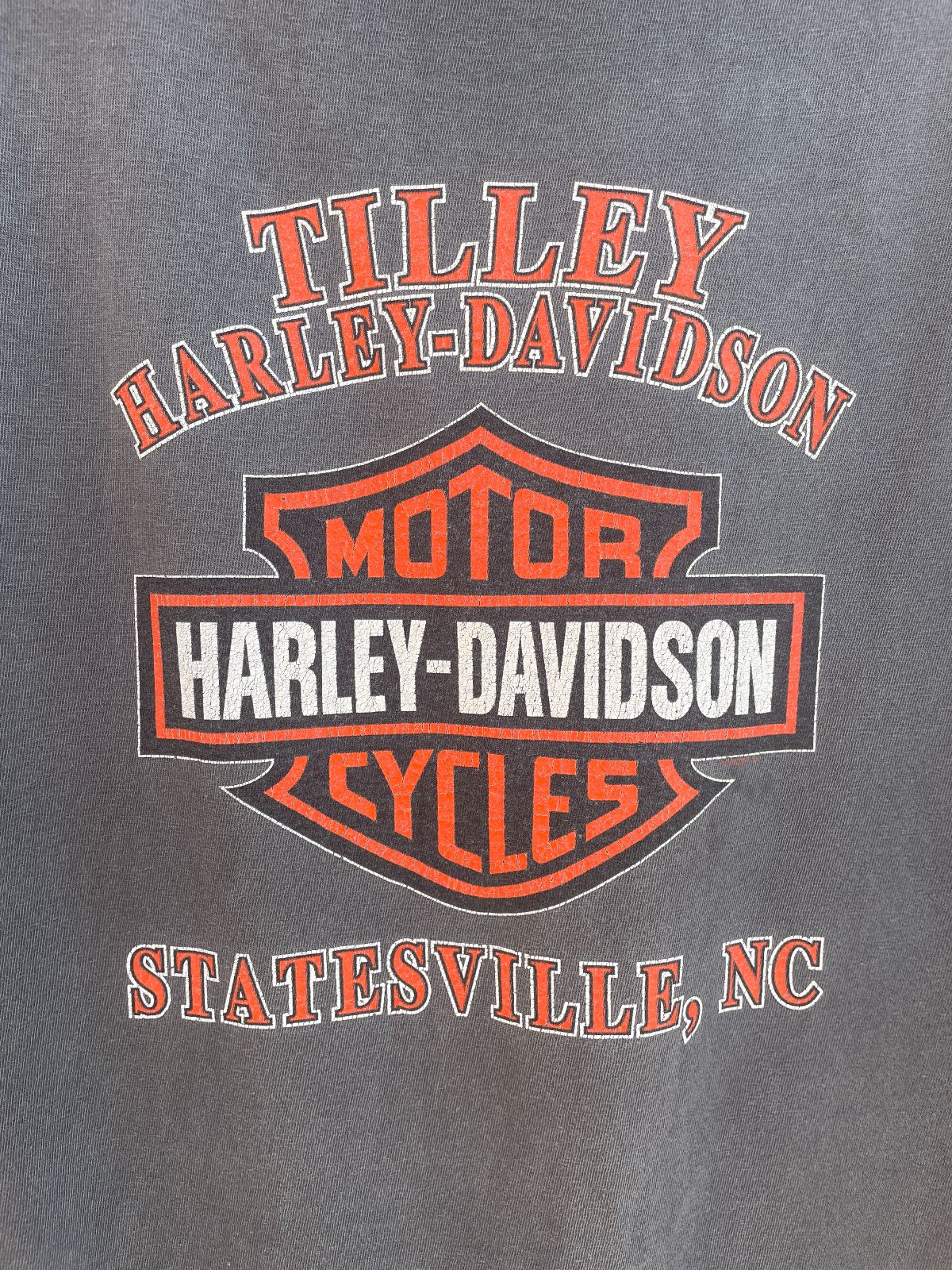 HARLEY DAVIDSON SUNFADED SLEEVELESS HARLEY DAVIDSON POCKET T-SHIRT STATESVILLE NC in BLACK
