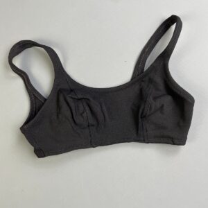 HELANCA 1960S STRUCTURED FULL COVERAGE NYLON BIKINI TOP in BLACK