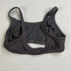 HELANCA 1960S STRUCTURED FULL COVERAGE NYLON BIKINI TOP in BLACK