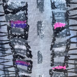 PLATINUM EVERYWEAR U.S.A GRAY MAGENTA LADDER DEADSTOCK NWT 1990S COTTON WORKOUT SHORTS W/ POCKETS in GRAY
