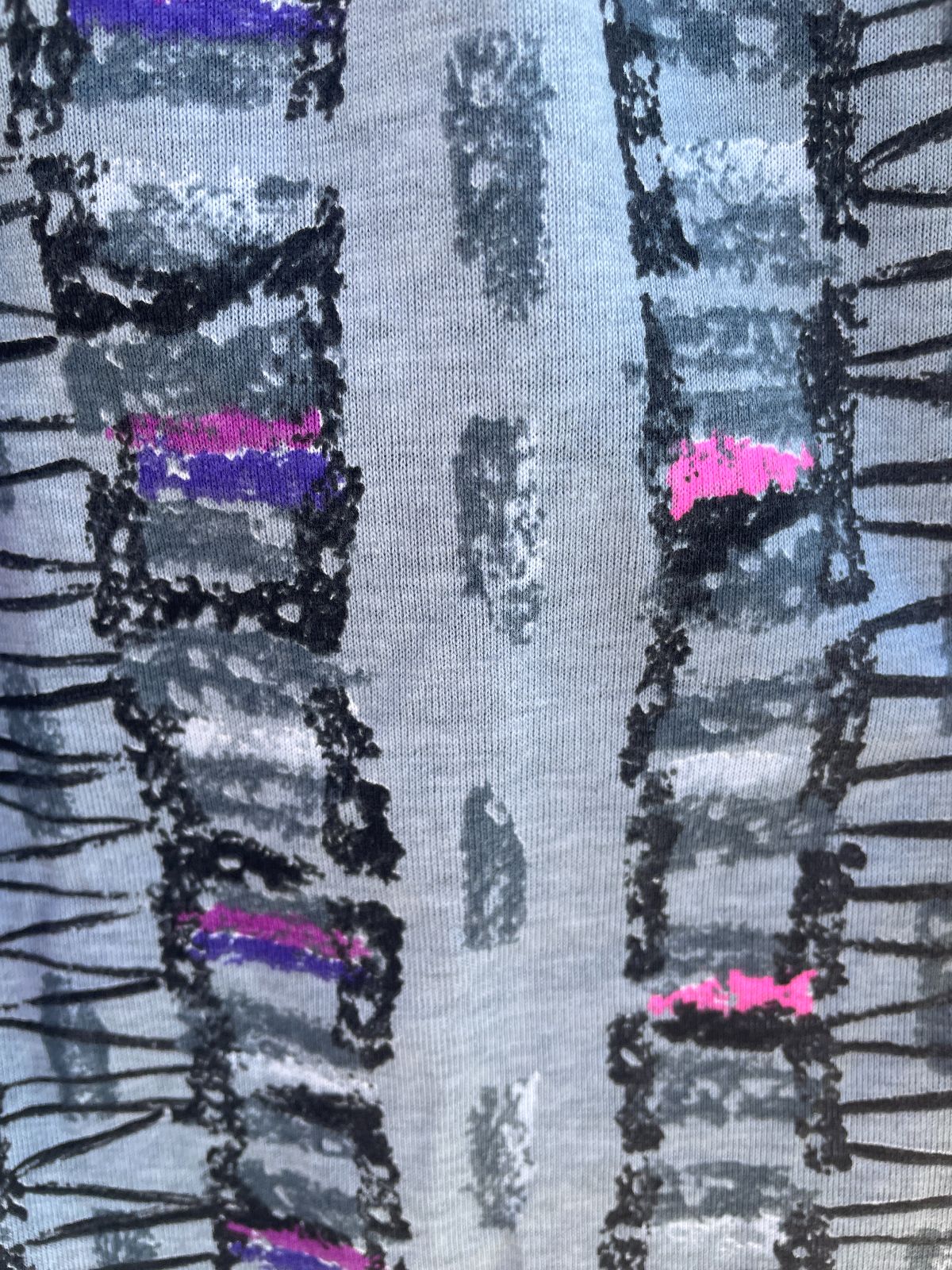 PLATINUM EVERYWEAR U.S.A GRAY MAGENTA LADDER DEADSTOCK NWT 1990S COTTON WORKOUT SHORTS W/ POCKETS in GRAY