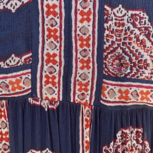 BA&SH BEAUTIFUL SHEER PRINTED 100% SILK MAXI DRESS in BLACK, NAVY, RED