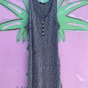 Q USA LOVE! HEATHERED KNIT SLEEVELESS BODYCON DRESS in BLACK, WHITE