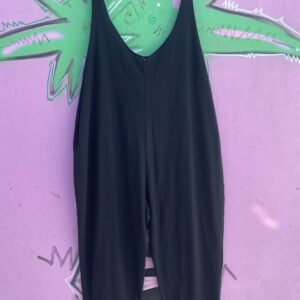 SO CUTE!!! 1980S-90S MADE IN USA LIGHTWEIGHT SLOUCHY JUMPSUIT in BLACK