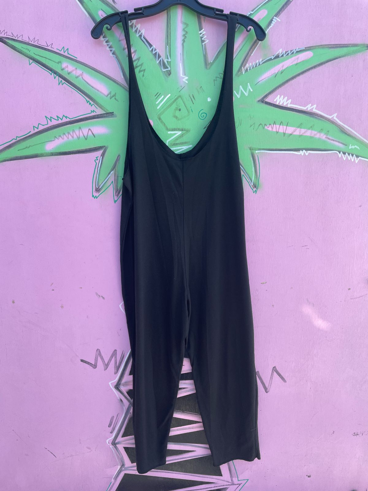 SO CUTE!!! 1980S-90S MADE IN USA LIGHTWEIGHT SLOUCHY JUMPSUIT in BLACK