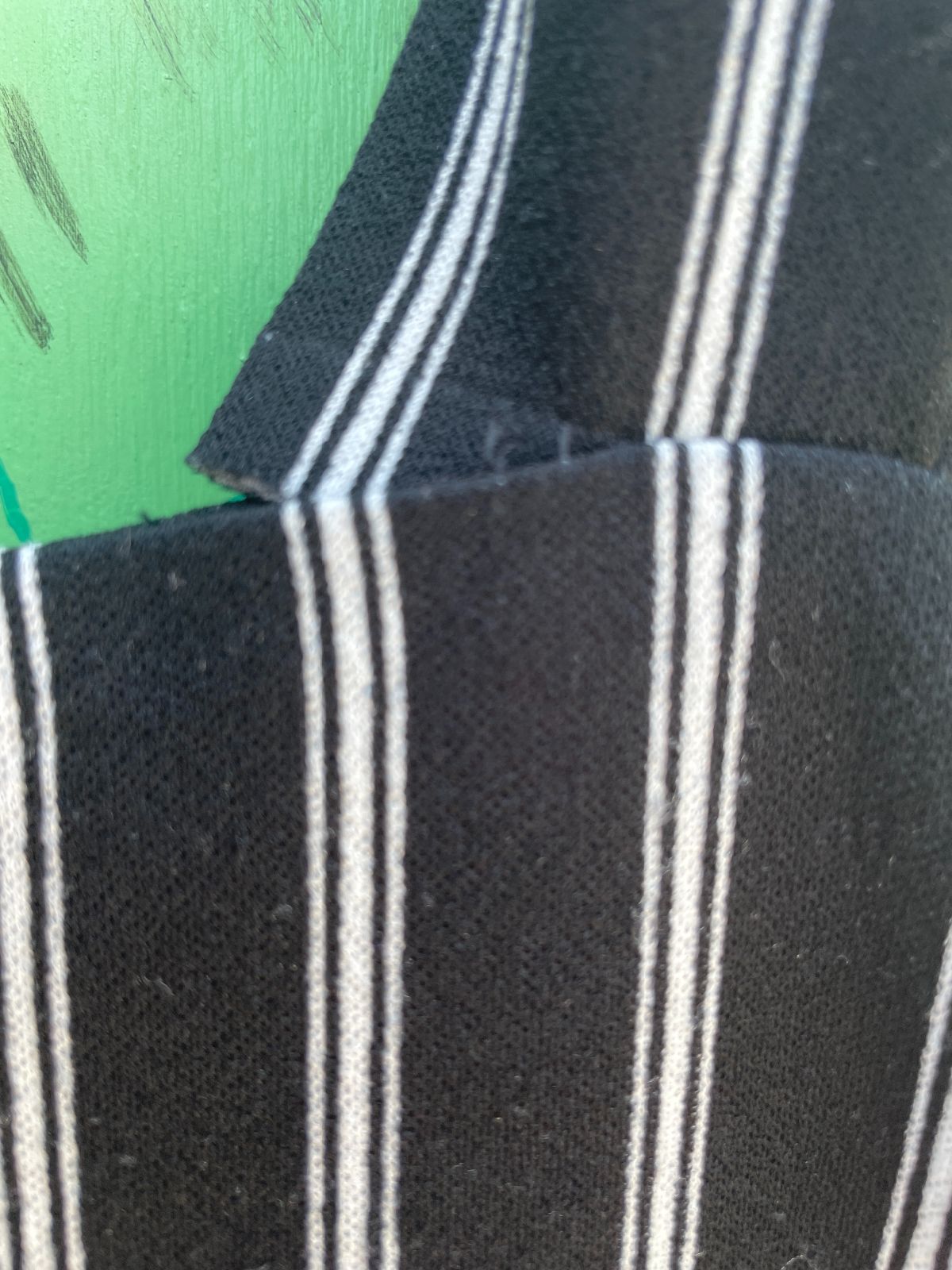 VAMP AS-IS 1990S MADE IN USA STRETCH VERTICAL STRIPED JUMPSUIT FRONT BUTTONS in BLACK, WHITE