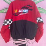 NASCAR RACING EMBROIDERED COLORBLOCK PUFFY JACKET W/ CHECKERED SLEEVES