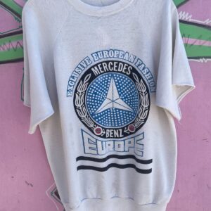 AMERICAS FINEST *AS-IS* MERCEDES BENZ CUT SLEEVE SWEATSHIRT in WHITE