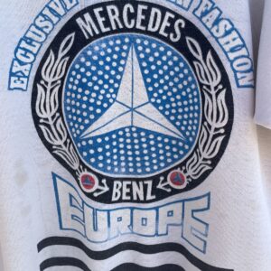 AMERICAS FINEST *AS-IS* MERCEDES BENZ CUT SLEEVE SWEATSHIRT in WHITE