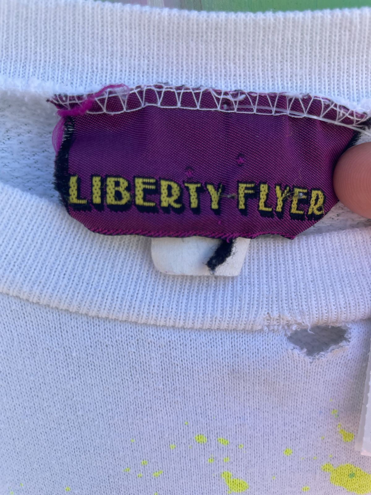LIBERTY FLYER *AS-IS* VIVA LAS VEGAS NEON GRAPHIC ELVIS SWEATSHIRT in WHITE