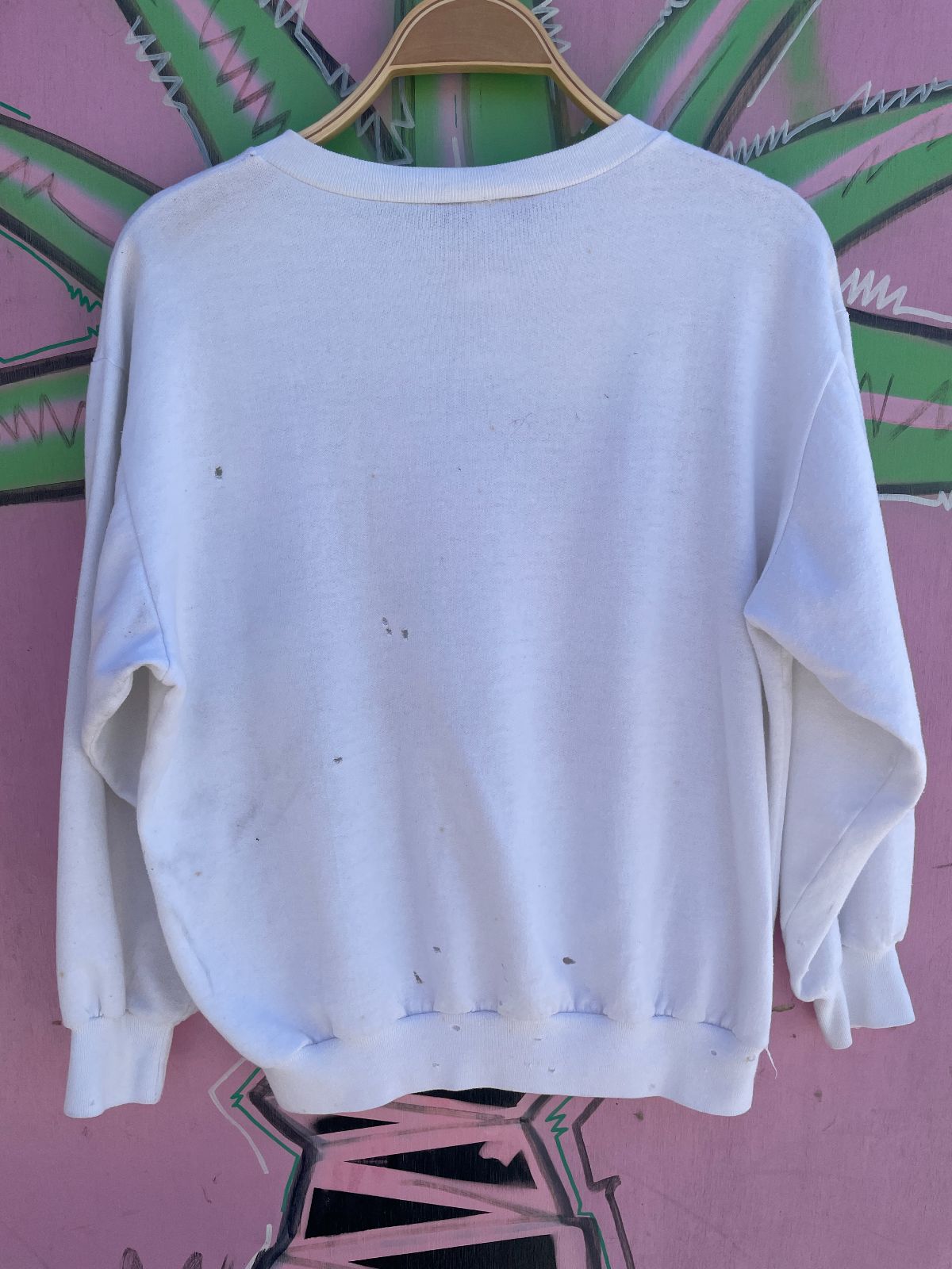 LIBERTY FLYER *AS-IS* VIVA LAS VEGAS NEON GRAPHIC ELVIS SWEATSHIRT in WHITE