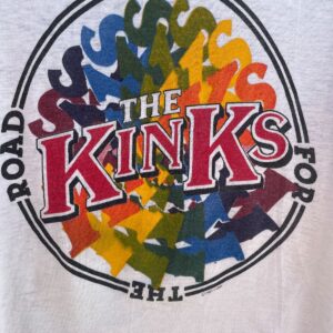 Anvil *AS-IS* THE KINKS - 1980S ONE FOR THE ROAD TOUR RAGLAN T-SHIRT in WHITE, BLACK