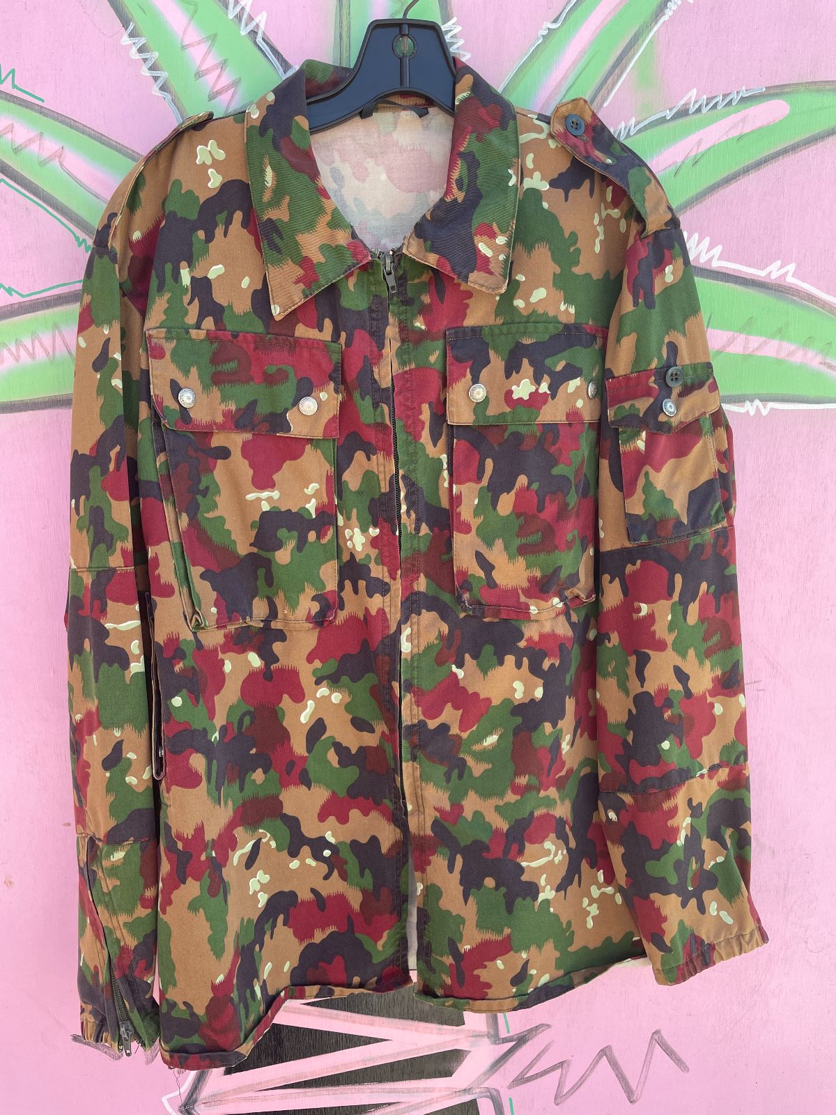 2 PIECE SWISS MILITARY CAMOUFLAGE JACKET & PANTS SET