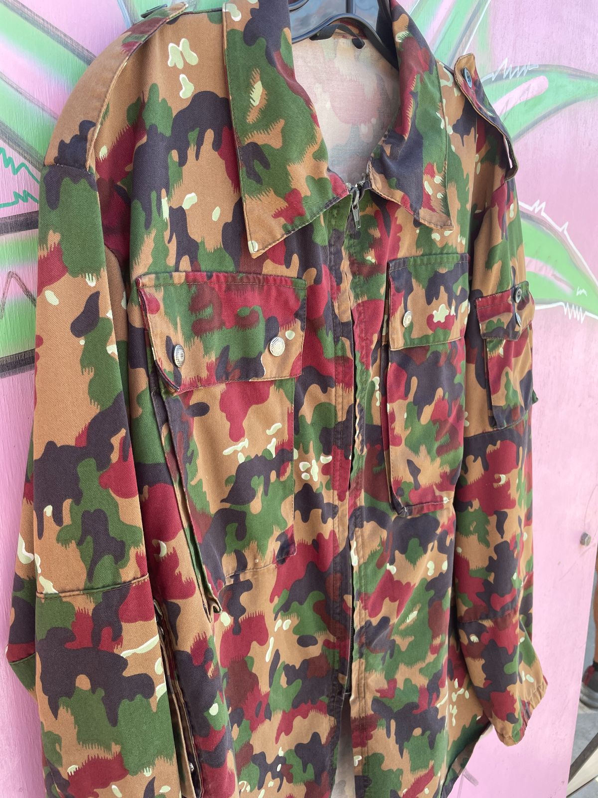 2 PIECE SWISS MILITARY CAMOUFLAGE JACKET & PANTS SET
