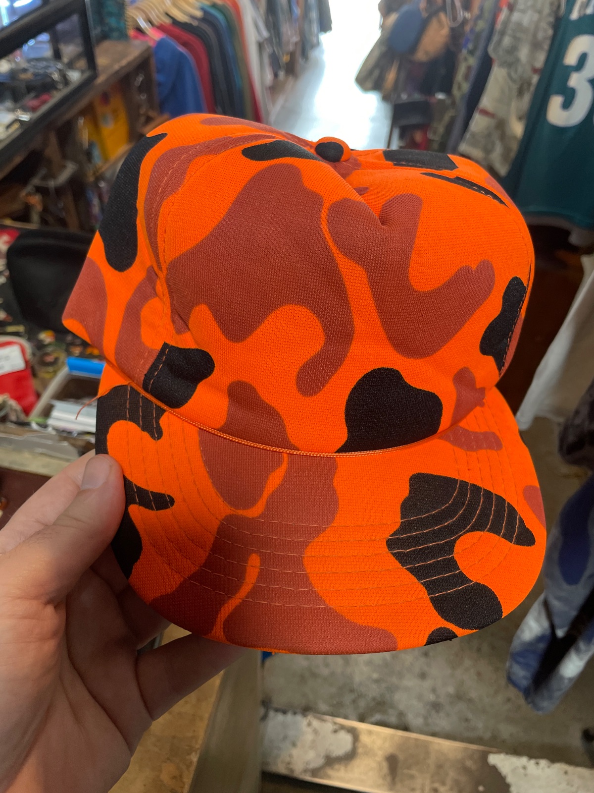 ORANGE CAMO 5 PANEL HAT in ORANGE, BROWN, BLACK