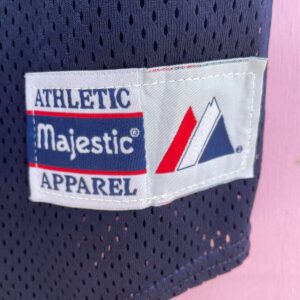 MAJESTIC COUGARS #4 MESH BUTTON UP PRACTICE BASEBALL JERSEY in BLUE