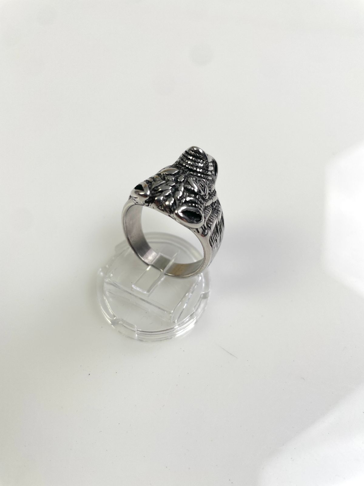 BULLDOG OR ROTTWEILER HIGH POLISHED BLACKENED STAINLESS STEEL in SILVER