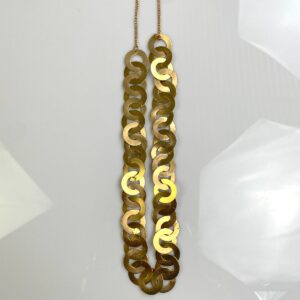 FUNKY! MULTI INTERLOCKING CIRCLE BRUSHED GOLD NECKLACE in GOLD