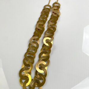 FUNKY! MULTI INTERLOCKING CIRCLE BRUSHED GOLD NECKLACE in GOLD
