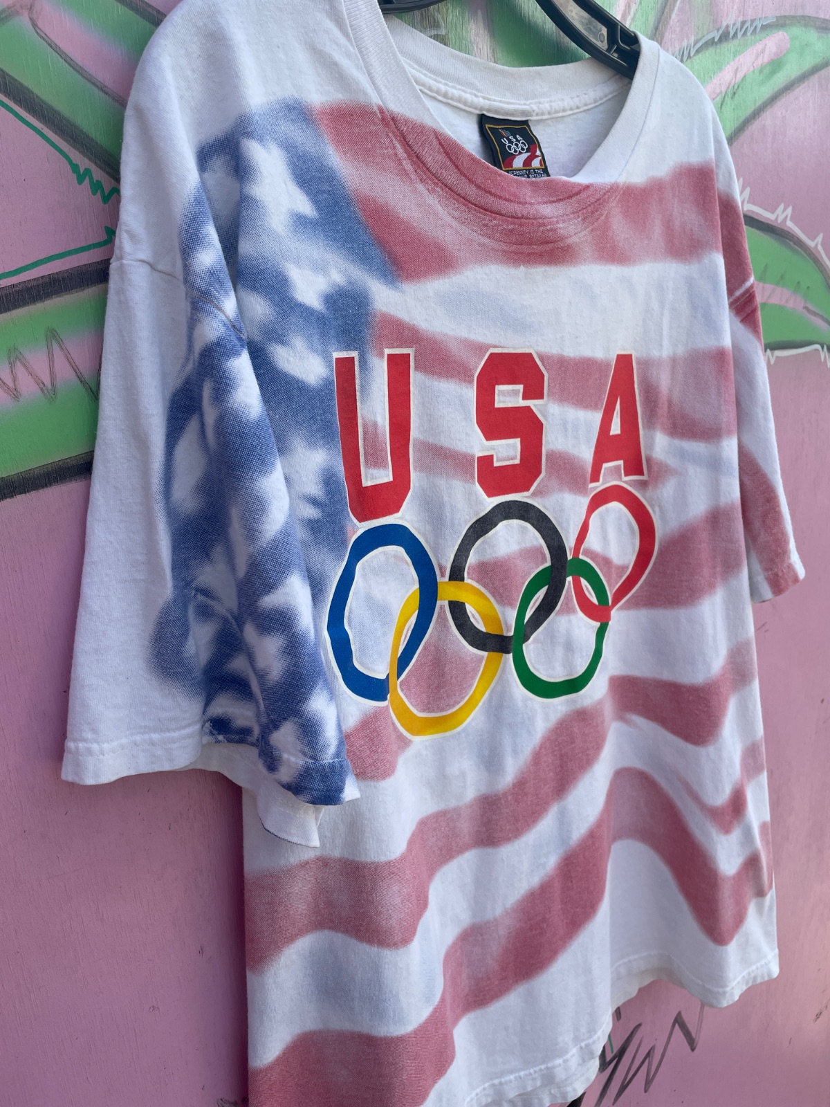 USA USA OLYMPIC AOP graphic t-shirt in WHITE, RED, BLUE