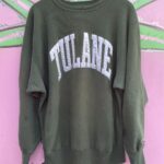 AS-IS 1990S 100% COTTON REVERSE WEAVE TULANE CHAMPION SWEATSHIRT