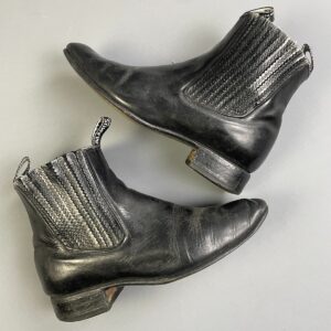 ALAMOS *AS-IS* SWEET! HECHO EN MEXICO SHORT VAQUERO COWBOY BOOTS in BLACK