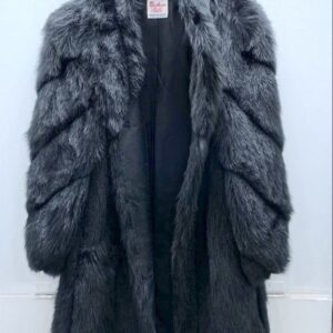 NORTHERN BELLE RETRO 1970S-80S FAUX FUR COAT #BURNINGMAN in BLACK