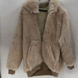 WOW! POWDER PINK HOODED SHEARLING HOODED BOMBER JACKET #BURNINGMAN in PINK, PEACH, BEIGE