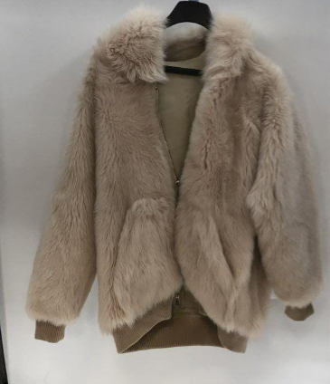 WOW! POWDER PINK HOODED SHEARLING HOODED BOMBER JACKET #BURNINGMAN in PINK, PEACH, BEIGE