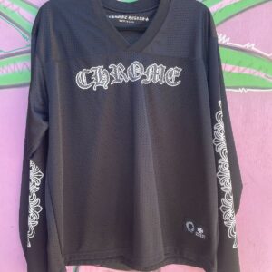 LONG SLEEVE CHROME HEARTS MESH JERSEY in BLACK