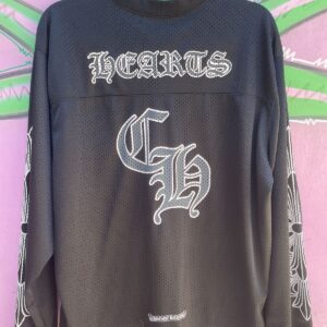 LONG SLEEVE CHROME HEARTS MESH JERSEY in BLACK