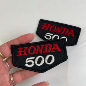 1970S HONDA 500 EMBROIDERED SEW-ON PATCH *DEADSTOCK in BLACK, RED