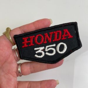 1970S HONDA 350 EMBROIDERED SEW-ON PATCH *DEADSTOCK in BLACK, RED