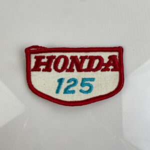 1970S HONDA 125 EMBROIDERED SEW-ON PATCH *DEADSTOCK in RED, WHITE, BLUE