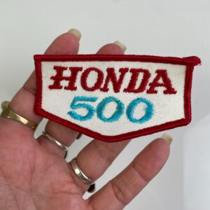 1970S HONDA 500 EMBROIDERED SEW-ON PATCH *DEADSTOCK in RED, WHITE, BLUE