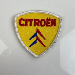 1960S-70S CITROËN AUTOMOTIVE LOGO EMBROIDERED SEW-ON PATCH, MESH BACKING in YELLOW, RED, BLUE