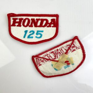 1970S HONDA 125 EMBROIDERED SEW-ON PATCH *DEADSTOCK in RED, WHITE, BLUE