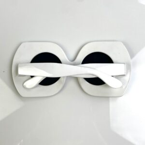 WILD! OVERSIZED ACRYLIC & RHINESTONE SUNGLASSES in WHITE