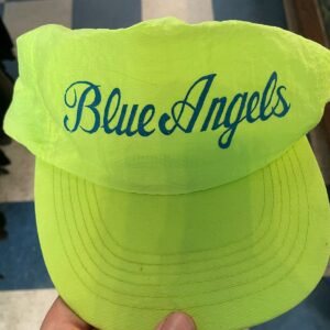 MO MONEY ASSOC. DAYGLOW BLUE ANGELS SCRIPT SCREENPRINTED SNAPBACK HAT in GREEN