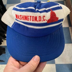*AS-IS* RETRO WASHINGTON DC STRIPED FRONT SNAPBACK HAT in BLUE, WHITE