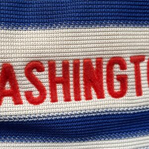 *AS-IS* RETRO WASHINGTON DC STRIPED FRONT SNAPBACK HAT in BLUE, WHITE
