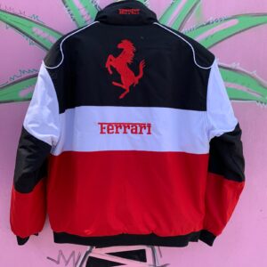 FERRARI FERRRI COLORBLOCK F1 RACING JACKET in BLACK, WHITE, RED